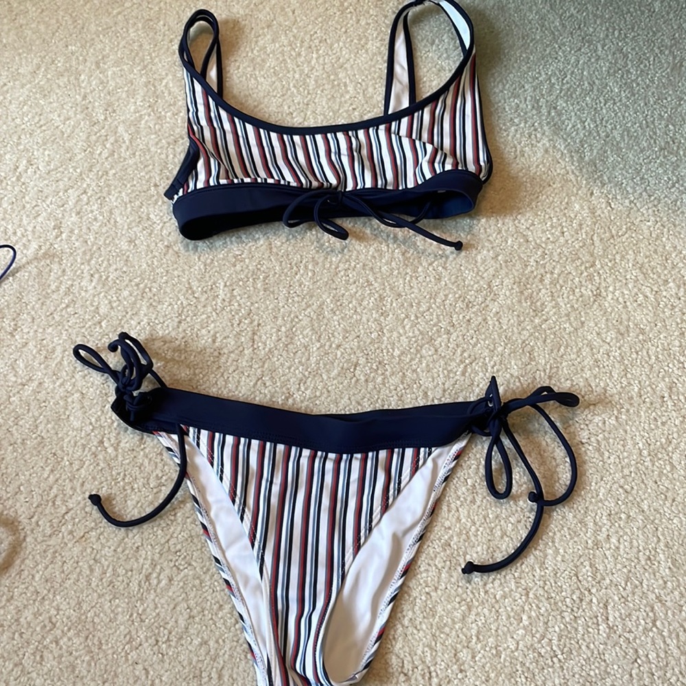 PACSUN red, white and blue bikini. Xxs in top and XS bottom